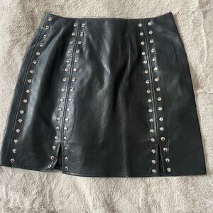 Faux leather & studded skirt, black, size medium